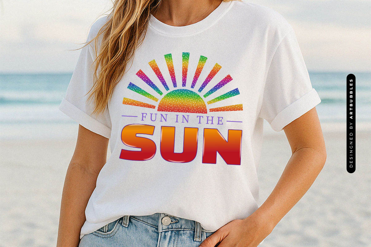 Fun in the Sun - Summer Quote Sublimation Shirt Mockup Image.jpg