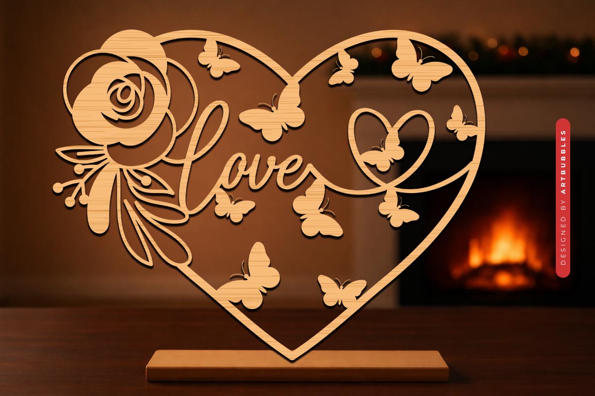Wooden Valentine's Day Heart Laser Cut SVG Image 2.jpg