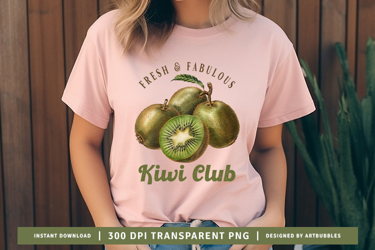 kiwi Club - Vintage Fruit Sublimation Design