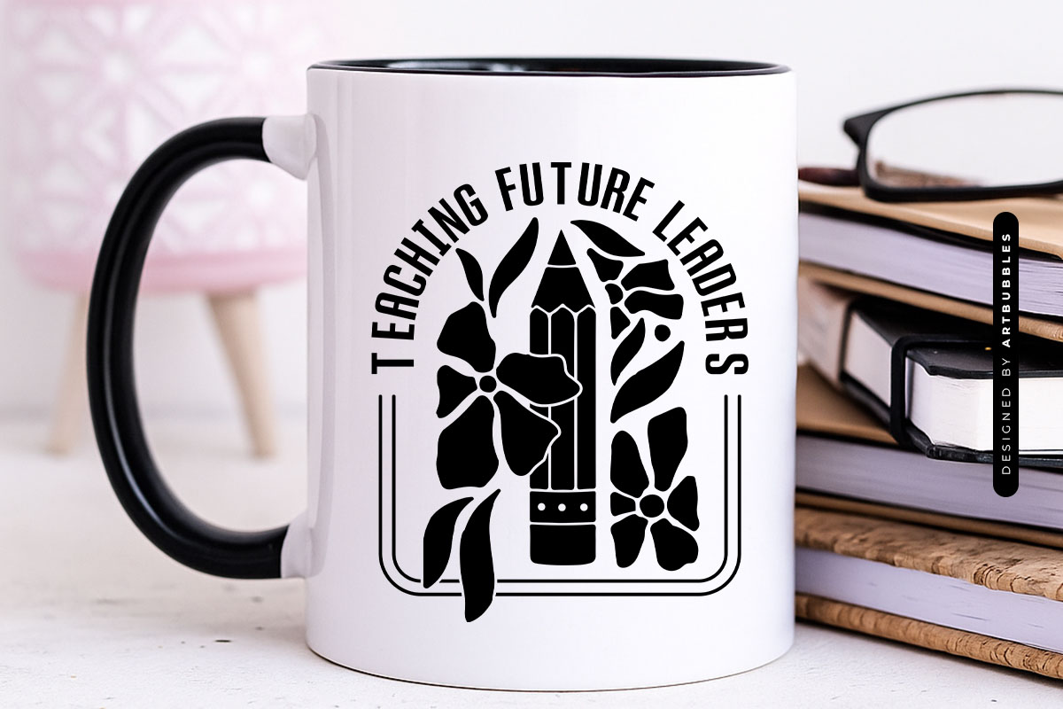 Teaching Future Leaders - Floral Teacher Vinyl SVG Mug Mockup Image.jpg