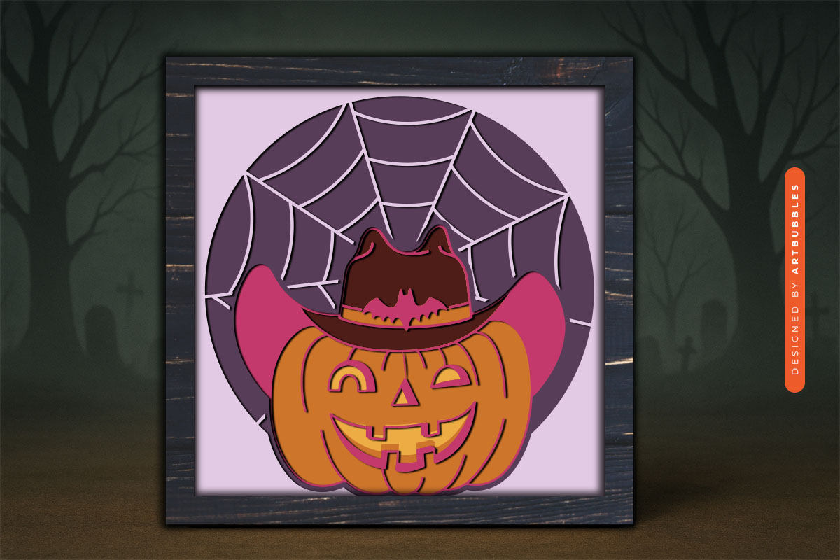 3D Pumpkin Halloween Shadow Box SVG Vector Image 3.jpg