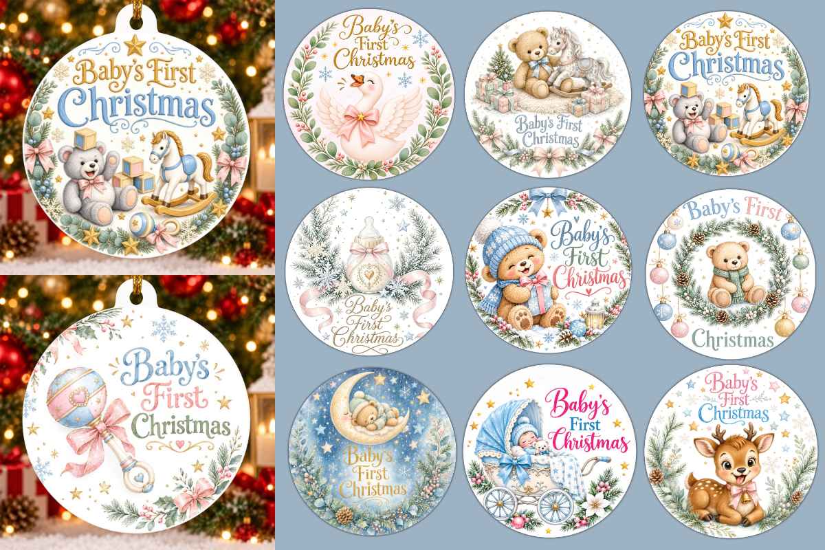Baby's First Christmas Ornament PNG Bundle.jpg