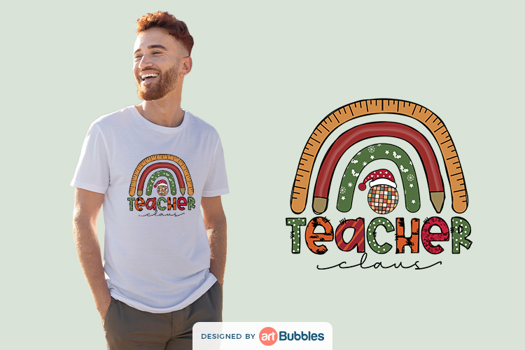 Teacher Claus, Free Christmas Sublimation Shirt Designs