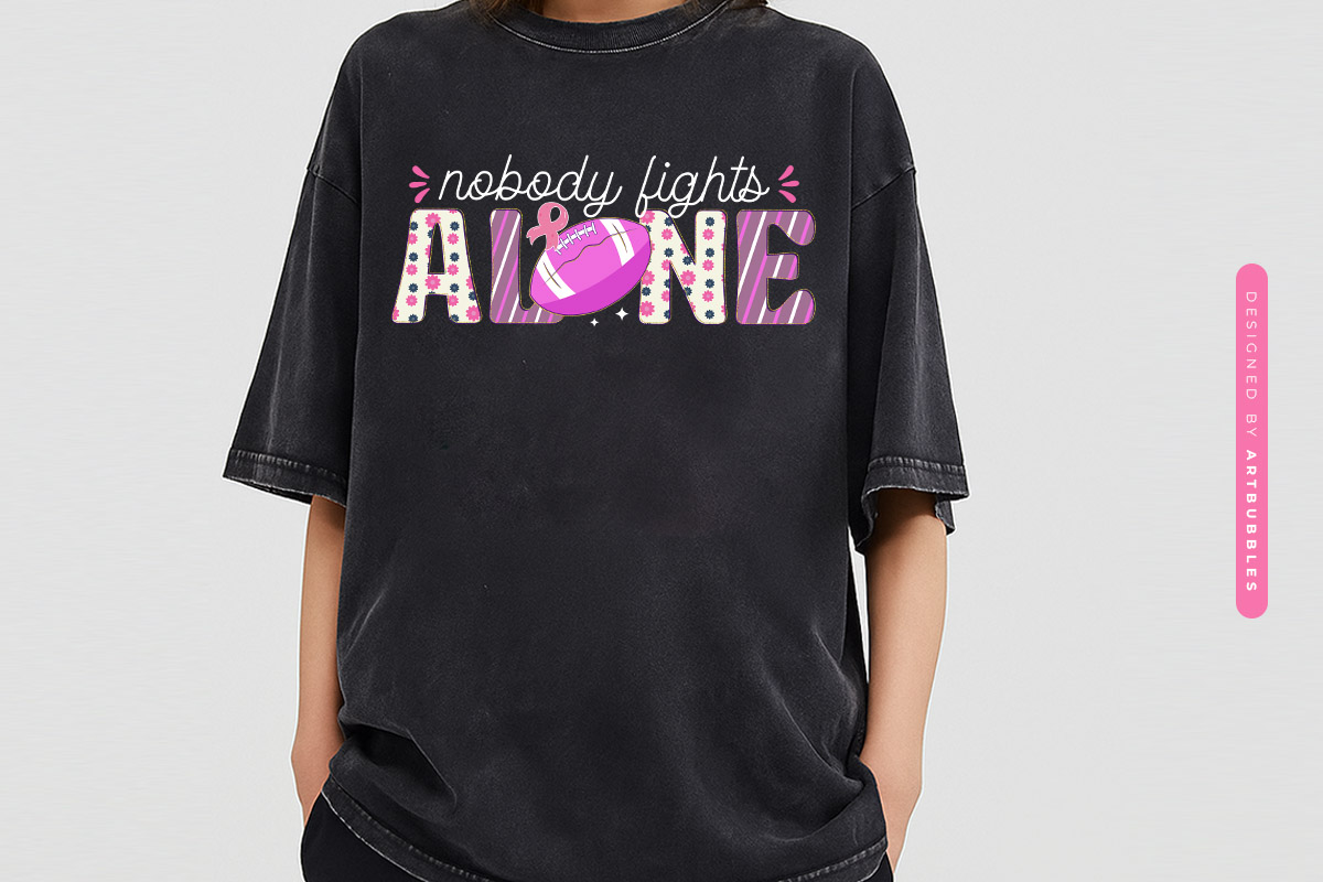 Nobody Fights Alone - Football Breast Cancer Sublimation Tshirt Mockup Image.jpg