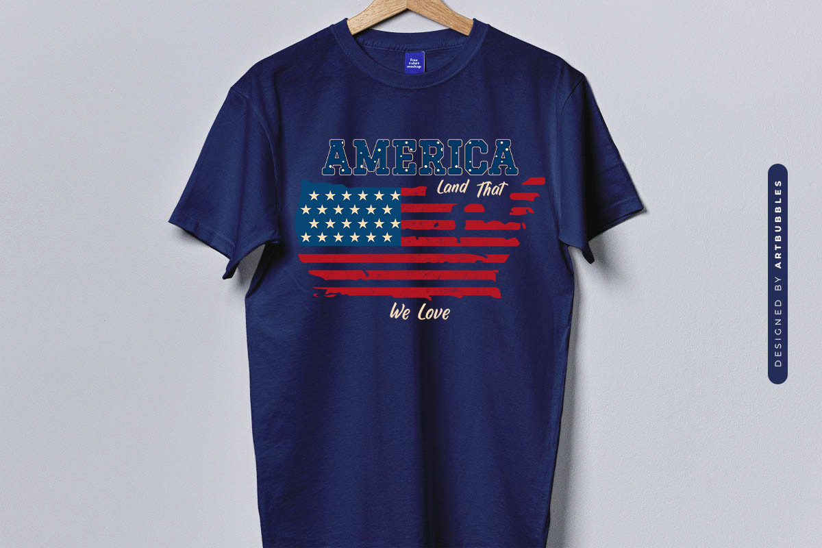 America Land That We Love - 4th of July Sublimation T-shirt Mockup Image.jpg