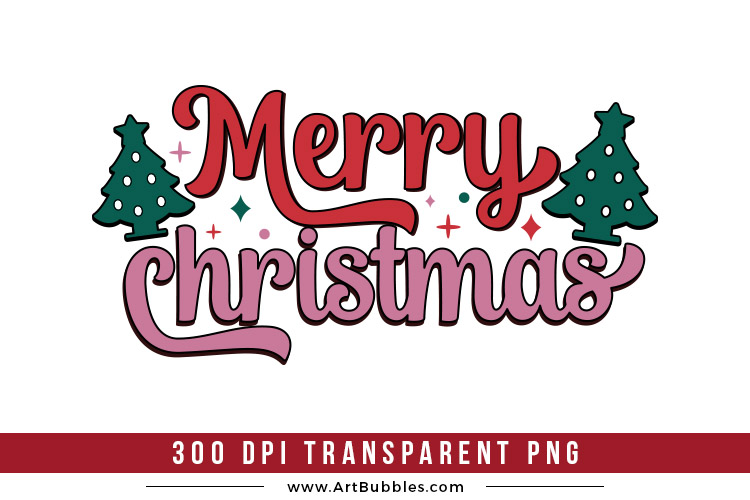 Retro Christmas Sublimation Design PNG