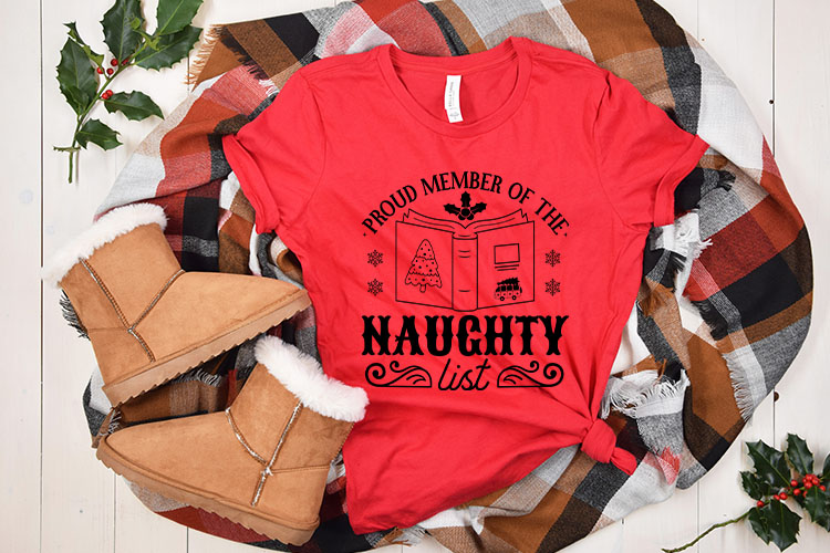 Proud Member of the Naughty List - Funny Christmas SVG Tshirt Mockup Image.jpg