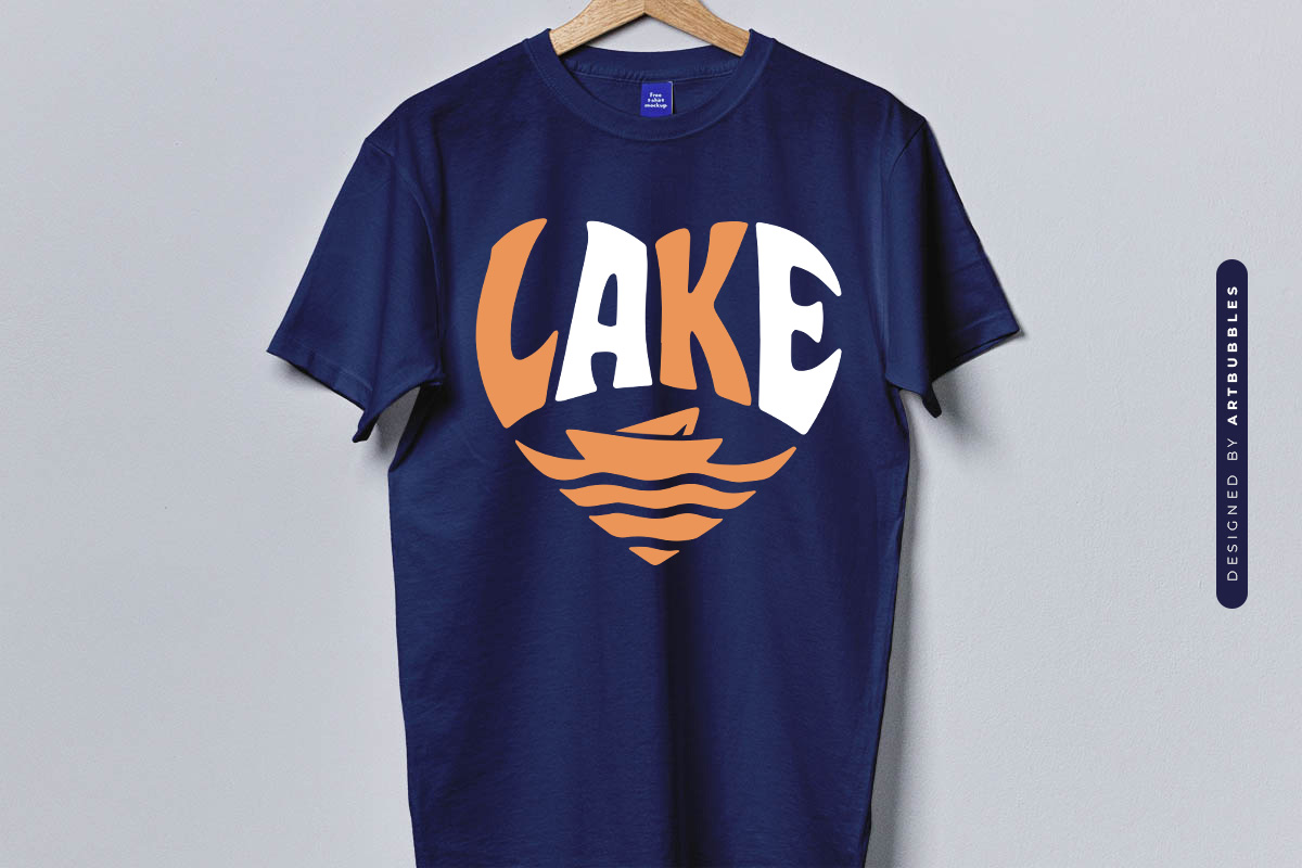 Lake SVG File for Cricut and Silhouette Blue shirt Mockup Image.jpg