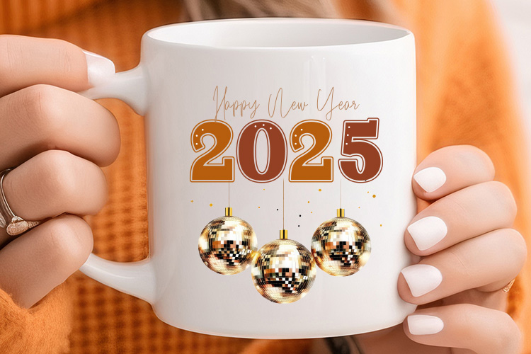 Vibrant Happy New Year 2025 Sublimation Mug Mockup Image.jpg