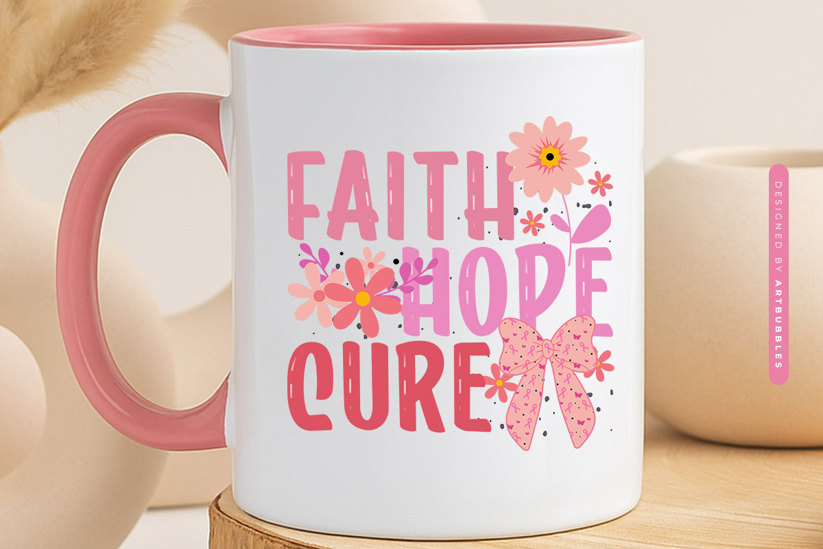 Faith Hope Cure - Coquette Breast Cancer Sublimation Mug Mockup Image.jpg