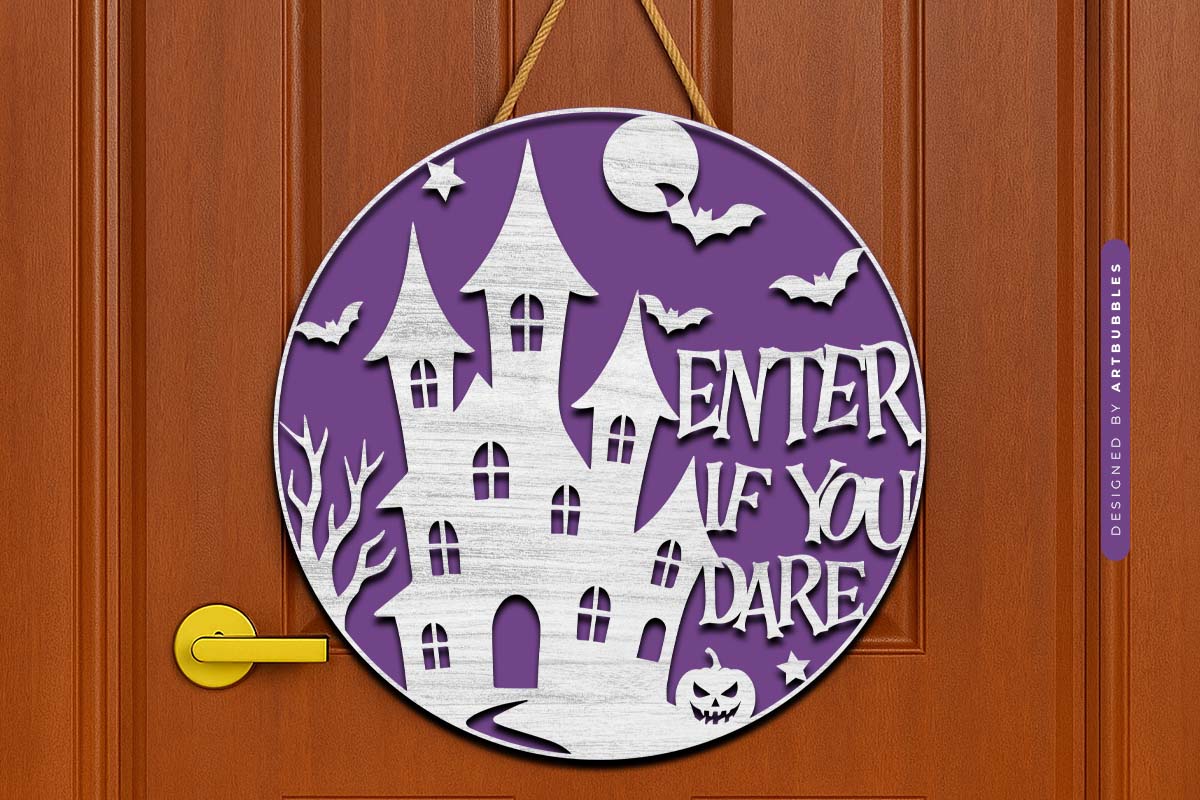 Enter If You Dare - Halloween Door Sign SVG image 3.jpg