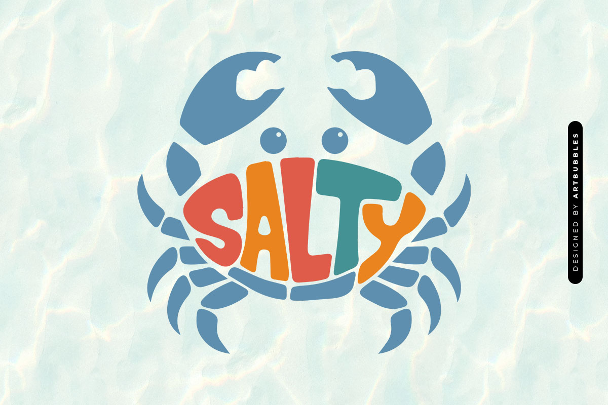 Salty - Funny Summer Crab SVG Image.jpg