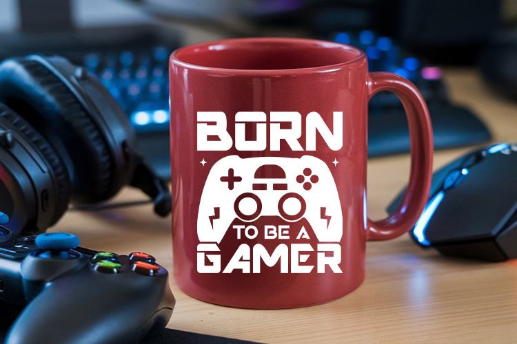 Born to be a Gamer - Gaming SVG Vector Mug Mockup image.jpg
