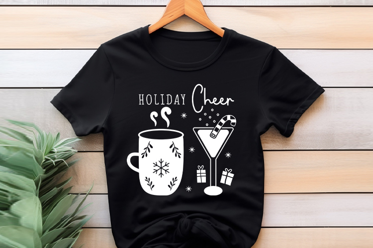 Holiday Cheer - Boho Christmas SVG Design Shirt Mockup Image.jpg