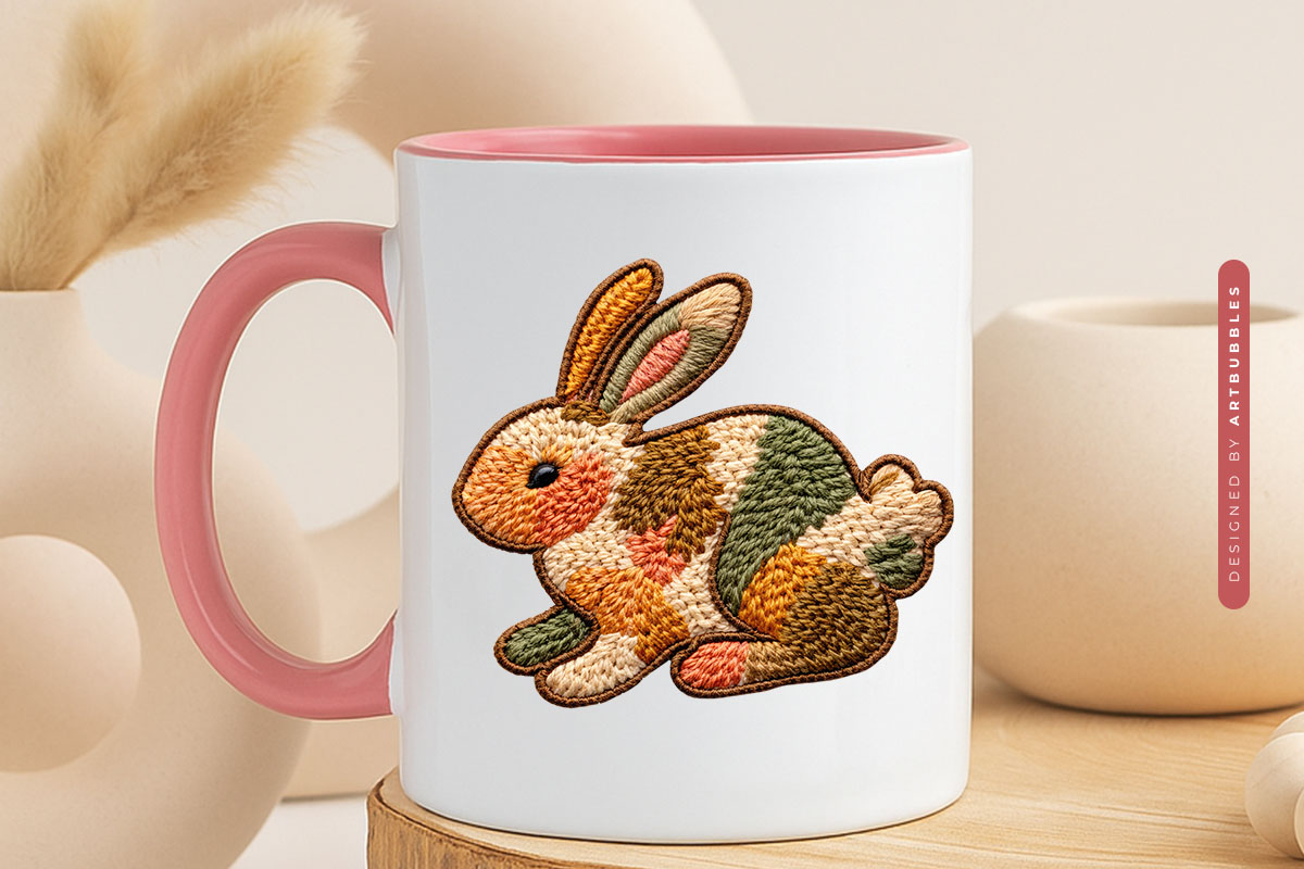 Faux Embroider Easter Bunny Sublimation PNG Mug Mockp Image.jpg