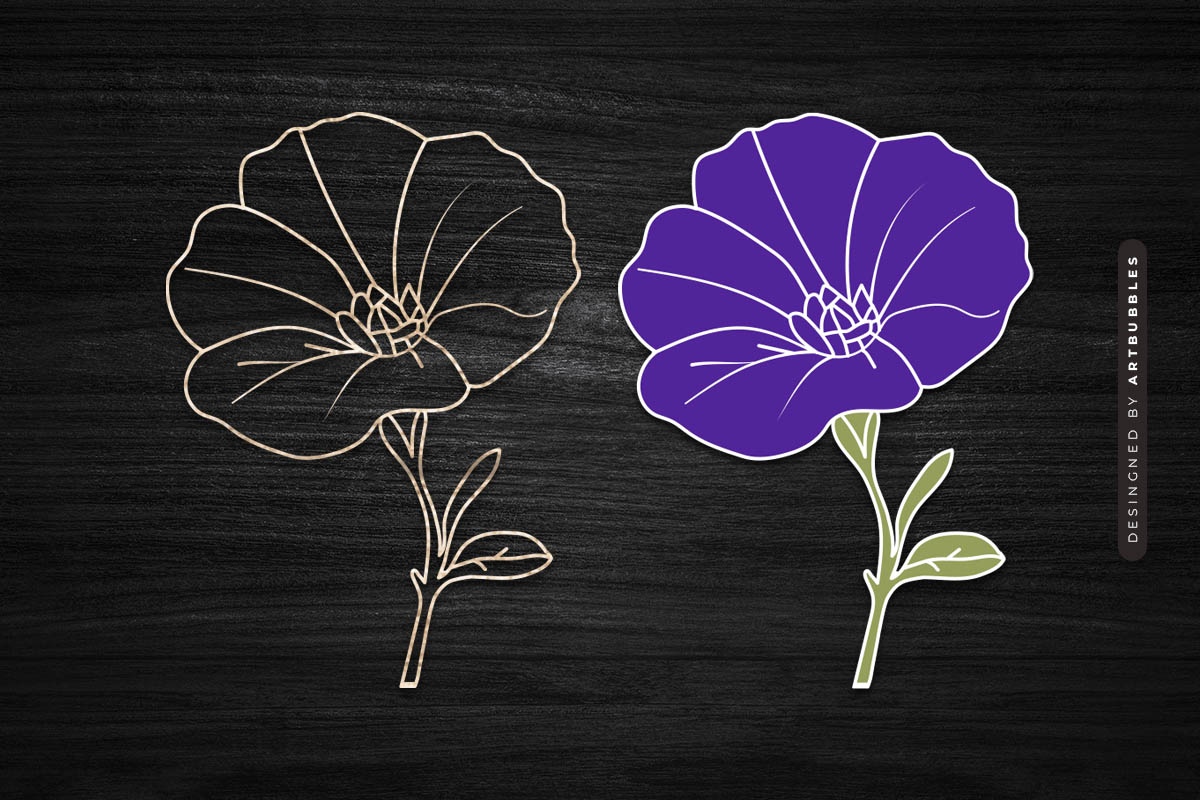 Morning Glory Laser Cut Flower SVG