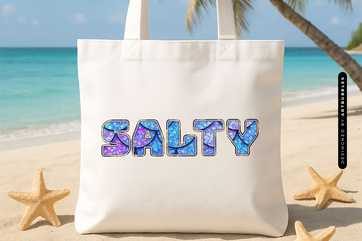 Salty - Summer Sublimation Transfer Design Tote Bag Mockup Image.jpg