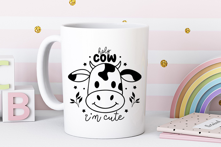 Holy Cow I'm Cute - Unique Baby SVG Design Mug Mockup Image.jpg