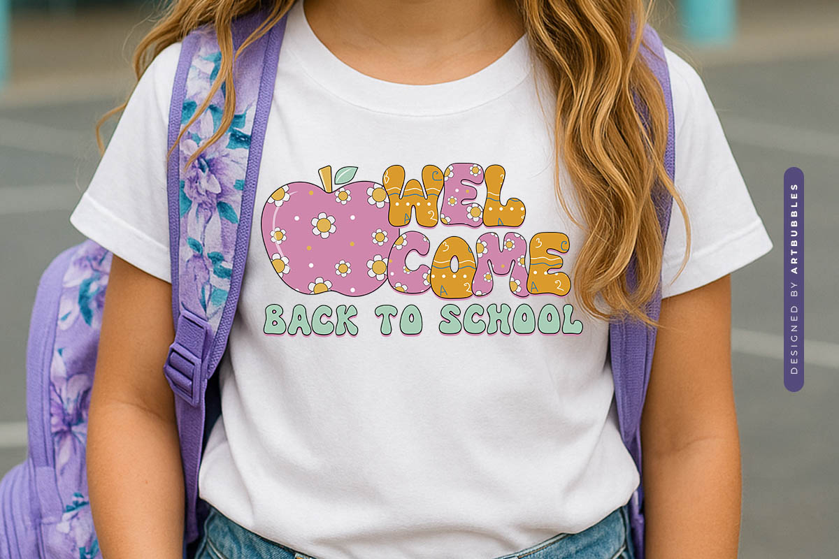 Retro Welcome Back to School Sublimation Design