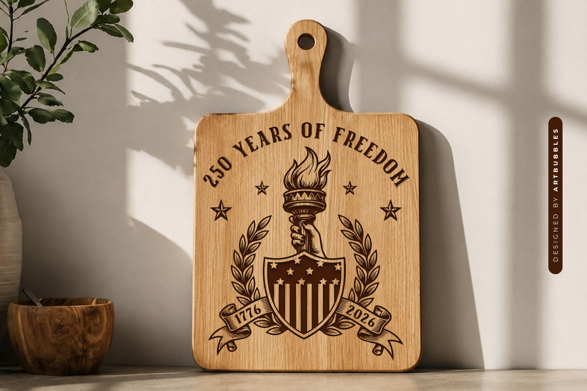 250 Years of Freedom Cutting Board SVG File Image 2.jpg