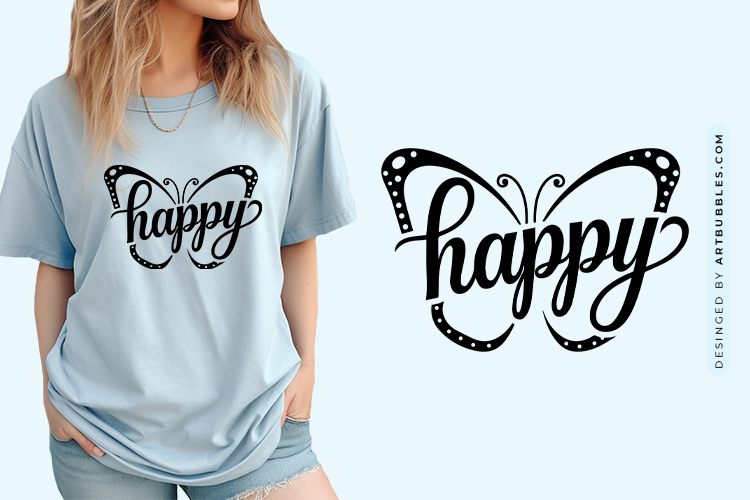 Happy - Handcrafted Butterfly SVG Design Image.jpg