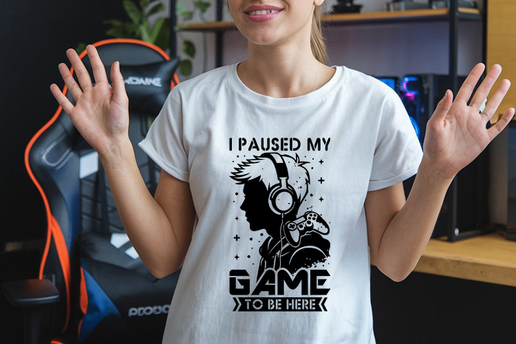 I Paused My Game to be Here - Gaming SVG Shirt Mockup image.jpg