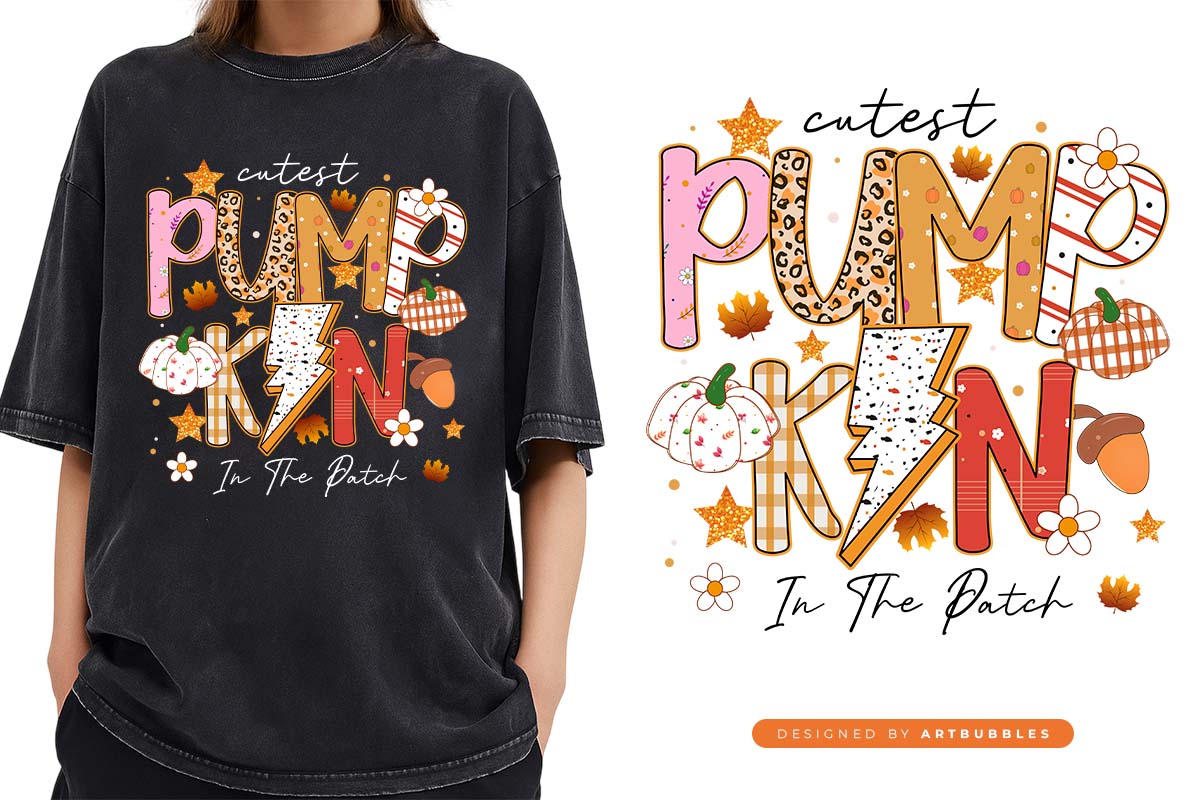 Cutest Pumpkin in the Patch - Fall Preppy Sublimation Image.jpg
