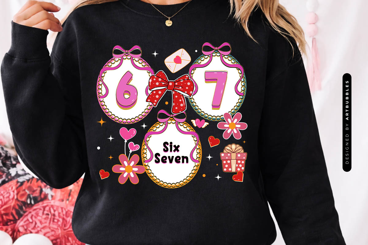 Preppy Coquette 67 Six Seven Valentine Sublimation Sweatshirt Mockup Image.jpg