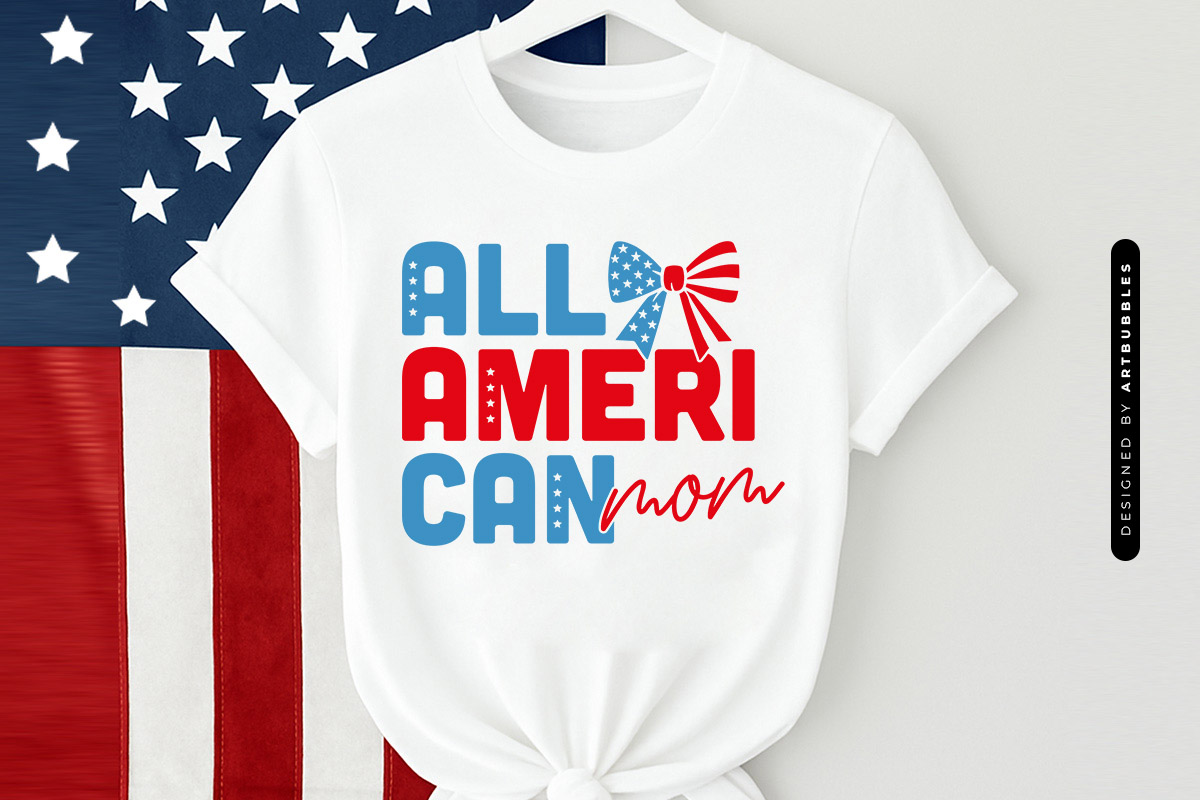 All American Mom - 4th of July Bow SVG Tshirt Mockup Image.jpg