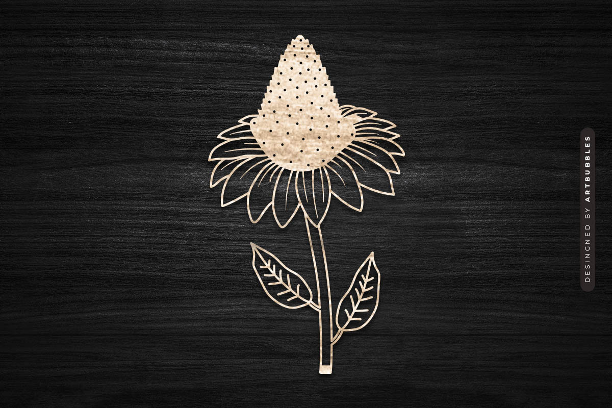 Coneflower Vector SVG Laser Cut File Image 3.jpg