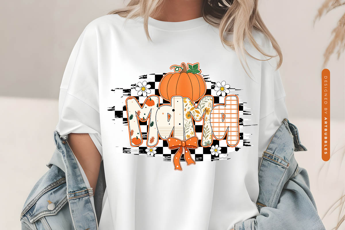 Mama - Preppy Fall Sublimation Design Tshirt Mockup image.jpg