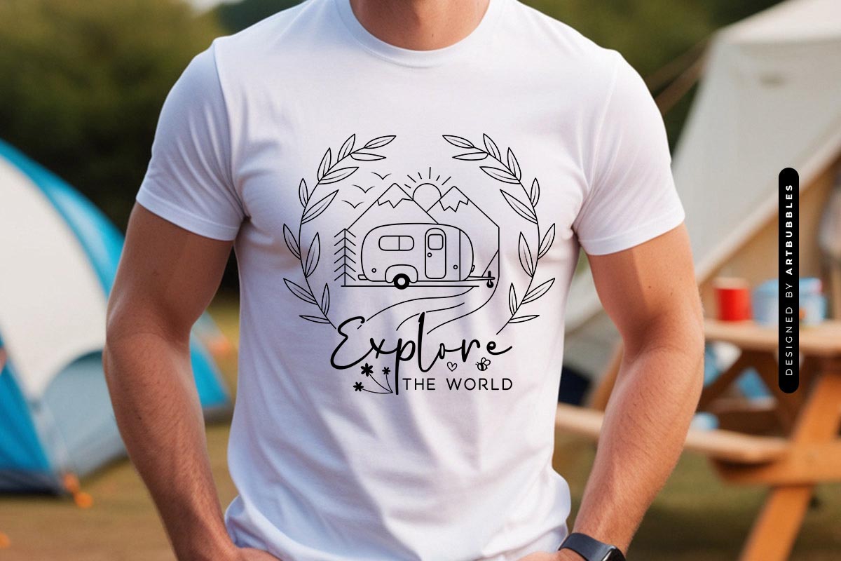 Explore the World - Camping Cricut SVG Shirt Mockup Image.jpg