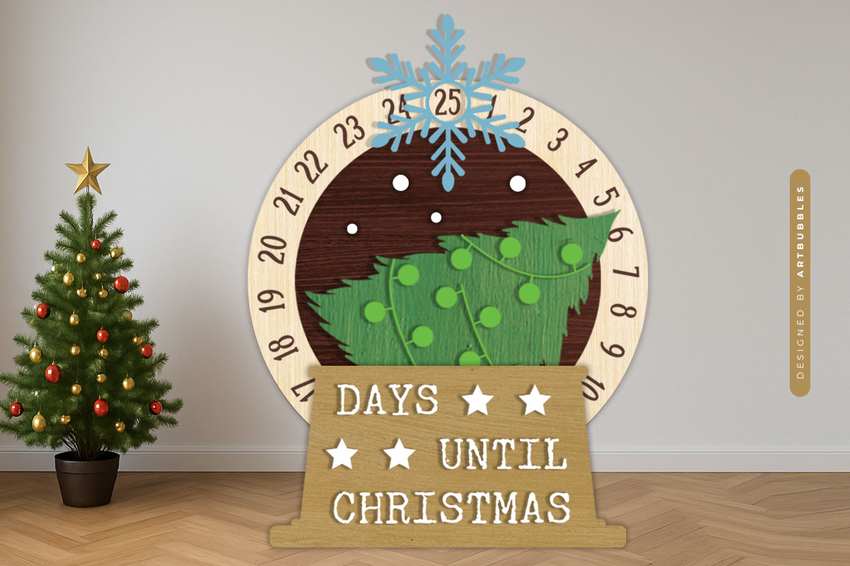 Days Until Christmas Countdown Advent Calendar SVG