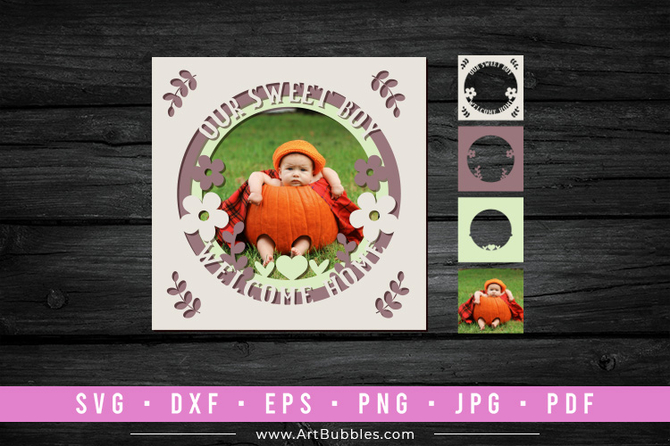 3D Layered Photo Frame Papercut SVG