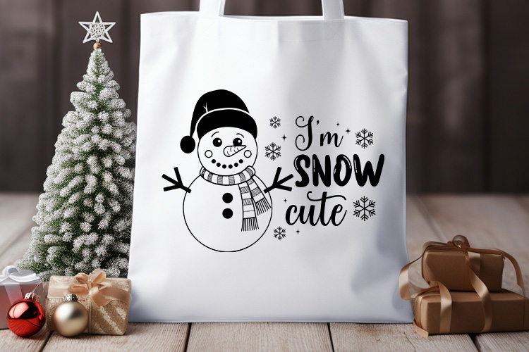 I'm Snow Cute - Funny Christmas SVG Free Tote Bag Mockup Image.jpg