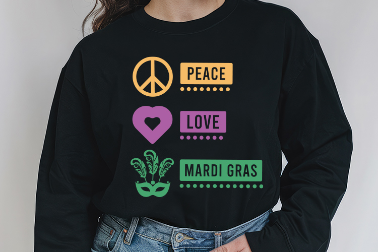 Peace Love Mardi Gras SVG Cricut