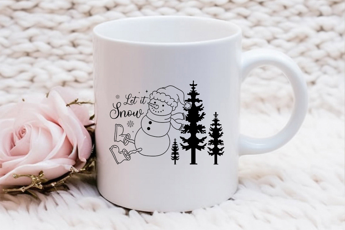 Let It Snow - Winter Snowman SVG Design Mug Mockup Image.jpg