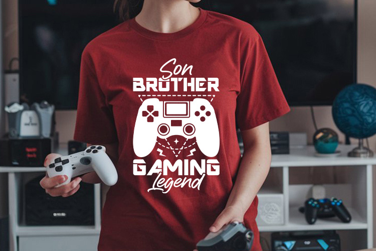 Son Brother Gaming Legend SVG Design Tee Mockup image.jpg