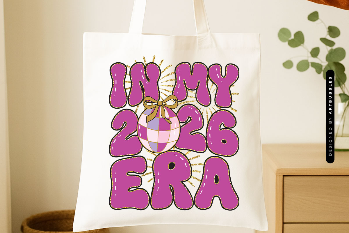 In My 2026 Era - Retro New Year Sublimation Tote Bag Mockup Image.jpg
