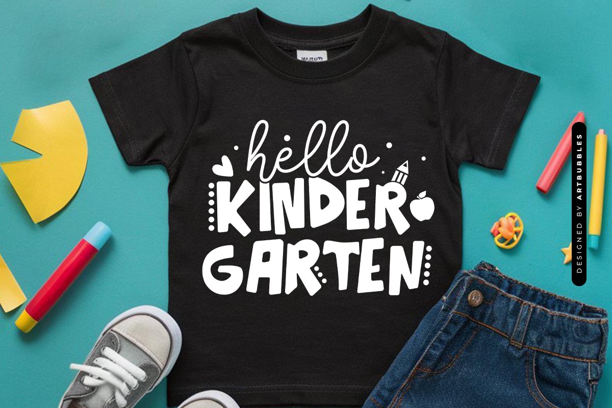 Hello Kindergarten - Back to School Vector SVG Shirt Mockup Image.jpg