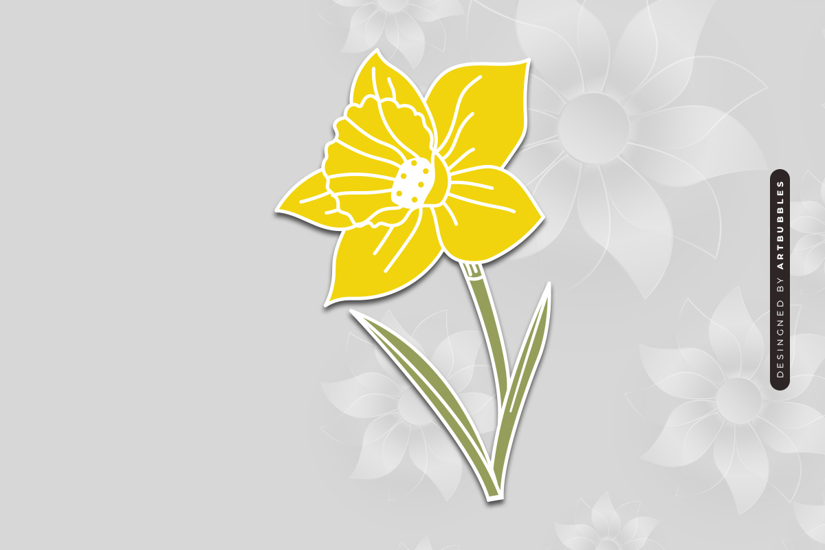 Daffodil Flower SVG Cut Design Image 2.jpg