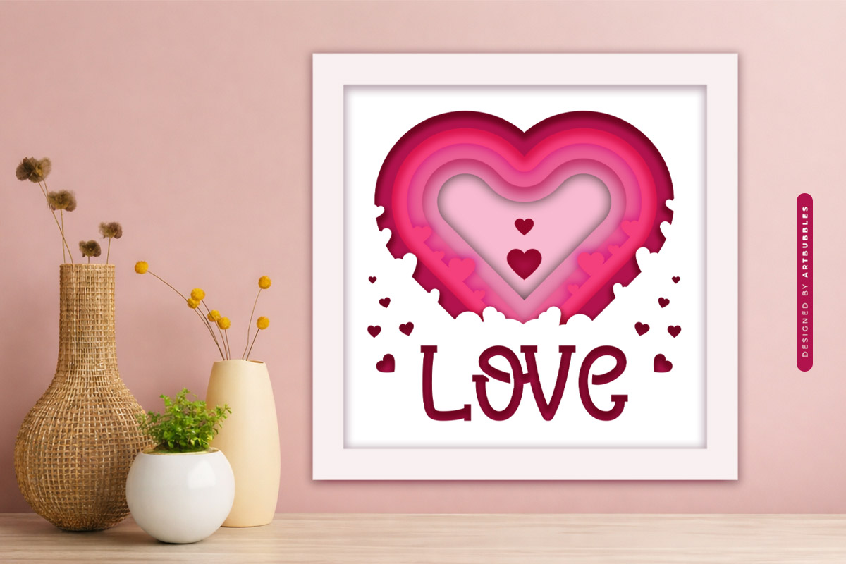 3D Love Heart Shadow Box SVG File Image 4.jpg
