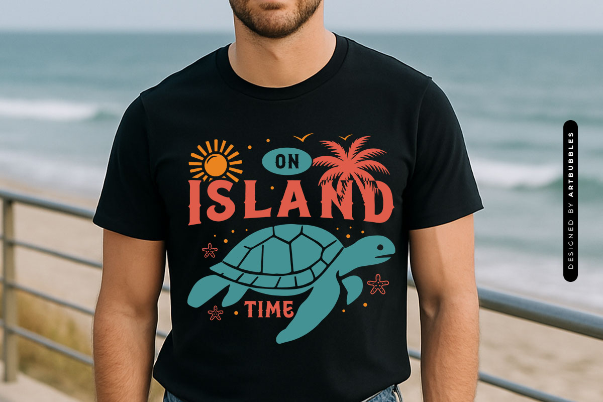 On Island Time - Summer Turtle SVG File Shirt Mockup Image.jpg