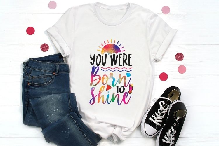 You Were Born to Shine - Summer PNG Design Tshirt Mockup Image.jpg