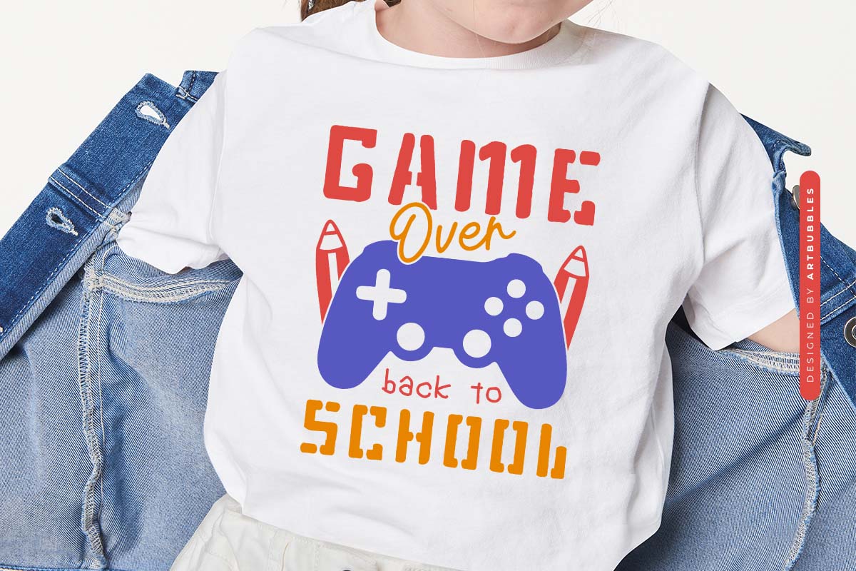 Game Over Back to School SVG Vector