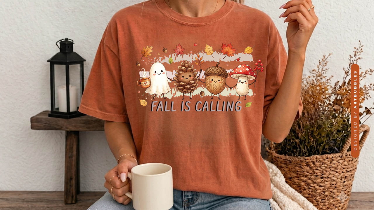 Stripe Fall is Calling Sublimation PNG Design Tshirt Mockup image.jpg