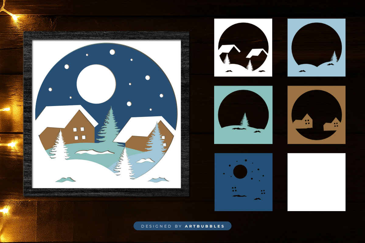 Christmas Layered Shadow Box SVG Design Image 2.jpg