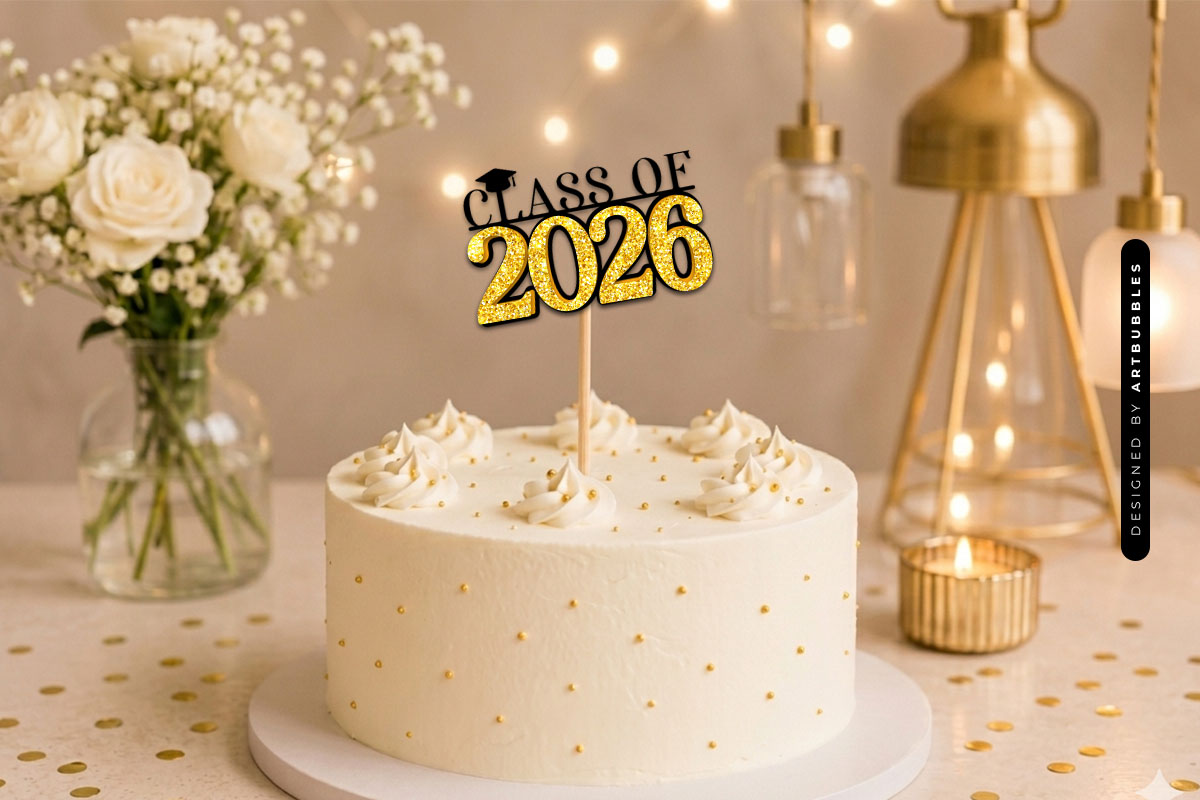Class of 2026 Cake Topper SVG Vector