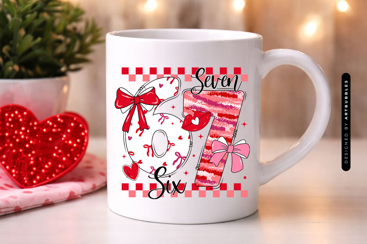 Coquette Valentine 67 Six Seven PNG Sublimation Mug Mockup Image.jpg