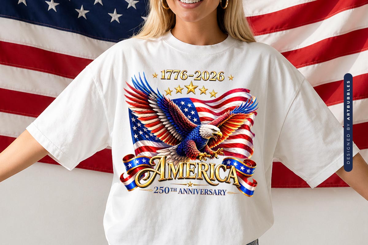 America 250th Anniversary Sublimation PNG